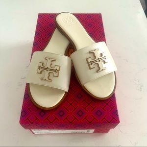 NWT Tory Burch Ivory Everly Slides